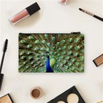 Blue And Green Peacock Cosmetic Bag (Small) Back