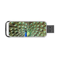 Blue And Green Peacock Portable Usb Flash (two Sides) by Pakrebo