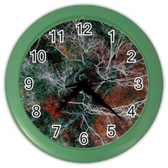 Aerial Photography Of Green Leafed Tree Color Wall Clock by Pakrebo