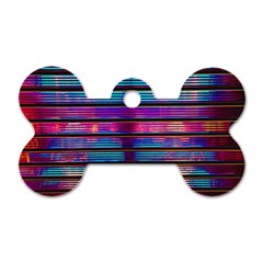 Blue And Pink Wallpaper Dog Tag Bone (two Sides) by Pakrebo