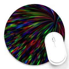 Explosion Fireworks Rainbow Round Mousepads by Bajindul