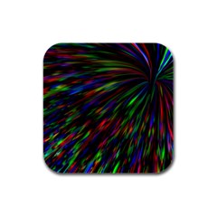 Explosion Fireworks Rainbow Rubber Square Coaster (4 Pack)  by Bajindul