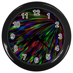 Explosion Fireworks Rainbow Wall Clock (black) by Bajindul