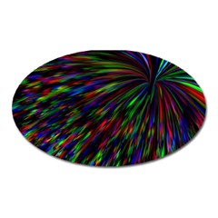 Explosion Fireworks Rainbow Oval Magnet by Bajindul