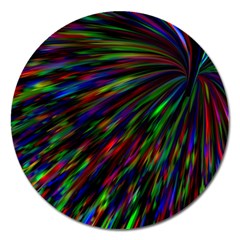 Explosion Fireworks Rainbow Magnet 5  (round) by Bajindul