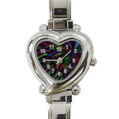 Explosion Fireworks Rainbow Heart Italian Charm Watch by Bajindul