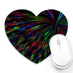 Explosion Fireworks Rainbow Heart Mousepads by Bajindul