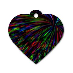 Explosion Fireworks Rainbow Dog Tag Heart (two Sides) by Bajindul