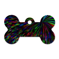 Explosion Fireworks Rainbow Dog Tag Bone (two Sides) by Bajindul