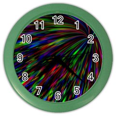 Explosion Fireworks Rainbow Color Wall Clock by Bajindul