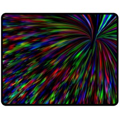 Explosion Fireworks Rainbow Fleece Blanket (medium)  by Bajindul