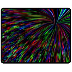 Explosion Fireworks Rainbow Double Sided Fleece Blanket (medium)  by Bajindul