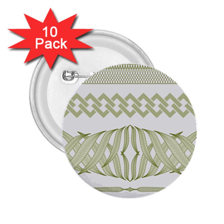 Guilloche Border 2.25  Buttons (10 pack) 