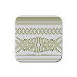 Guilloche Border Rubber Square Coaster (4 pack)  Front