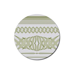 Guilloche Border Rubber Coaster (round)  by Bajindul