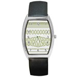 Guilloche Border Barrel Style Metal Watch Front