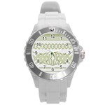 Guilloche Border Round Plastic Sport Watch (L) Front