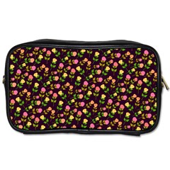 Flowers Roses Brown Toiletries Bag (two Sides) by Bajindul