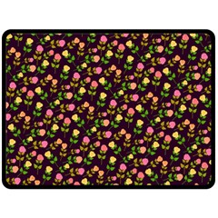 Flowers Roses Brown Fleece Blanket (large)  by Bajindul