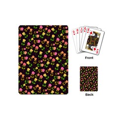 Flowers Roses Brown Playing Cards Single Design (mini) by Bajindul