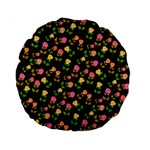 Flowers Roses Brown Standard 15  Premium Round Cushions Back