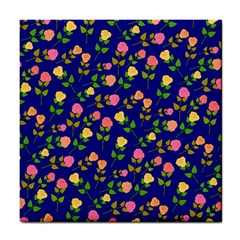 Flowers Roses Blue Tile Coasters by Bajindul