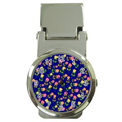 Flowers Roses Blue Money Clip Watches by Bajindul