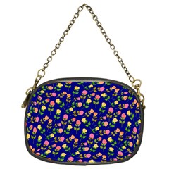 Flowers Roses Blue Chain Purse (one Side) by Bajindul