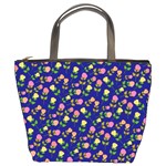 Flowers Roses Blue Bucket Bag Front