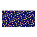 Flowers Roses Blue Satin Wrap Front