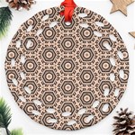 Texture Tissue Seamless Plaid Round Filigree Ornament (Two Sides) Front