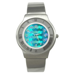 Texture Geometry Stainless Steel Watch