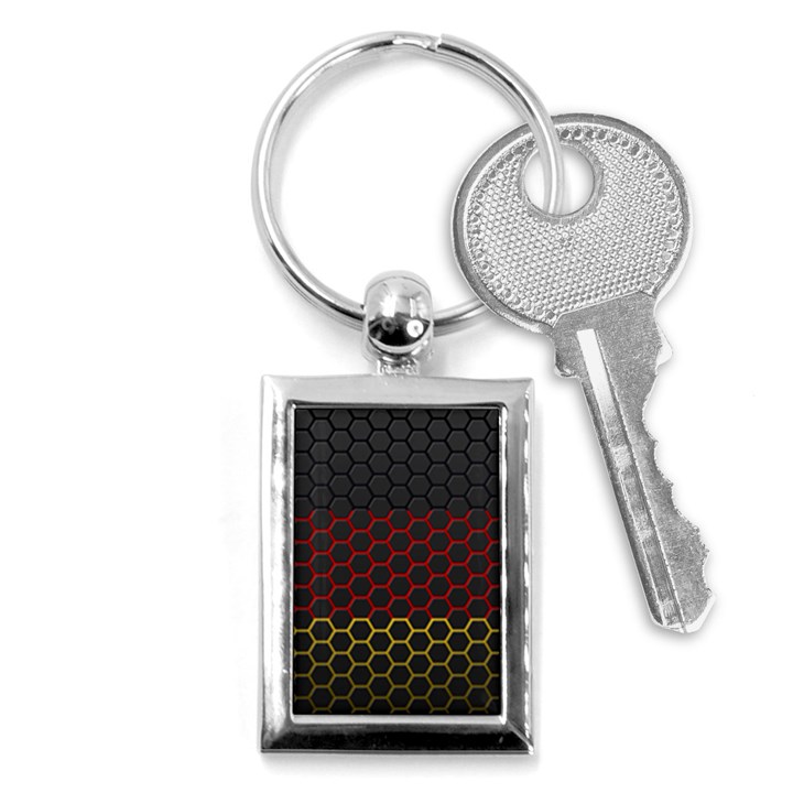 Germany Flag Hexagon Key Chain (Rectangle)