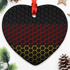 Germany Flag Hexagon Heart Ornament (two Sides)