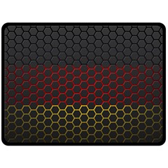 Germany Flag Hexagon Fleece Blanket (large)  by HermanTelo