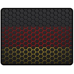 Germany Flag Hexagon Fleece Blanket (medium)  by HermanTelo