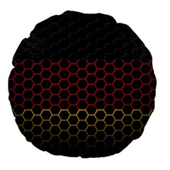 Germany Flag Hexagon Large 18  Premium Flano Round Cushions