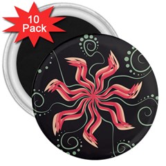 Flower Abstract 3  Magnets (10 Pack)  by HermanTelo