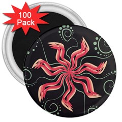 Flower Abstract 3  Magnets (100 pack)