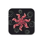 Flower Abstract Rubber Coaster (Square)  Front