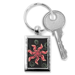 Flower Abstract Key Chain (Rectangle)