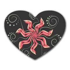 Flower Abstract Heart Mousepads by HermanTelo