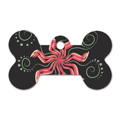 Flower Abstract Dog Tag Bone (One Side)