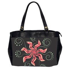 Flower Abstract Oversize Office Handbag (2 Sides)