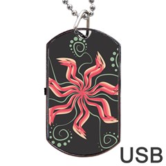 Flower Abstract Dog Tag USB Flash (One Side)