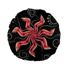 Flower Abstract Standard 15  Premium Round Cushions