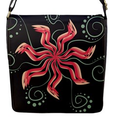 Flower Abstract Flap Closure Messenger Bag (s)