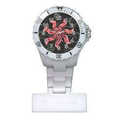 Flower Abstract Plastic Nurses Watch