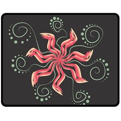 Flower Abstract Double Sided Fleece Blanket (Medium) 