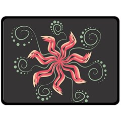 Flower Abstract Double Sided Fleece Blanket (large) 